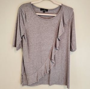 Suzanne Betro Raw Edge Ruffle Top